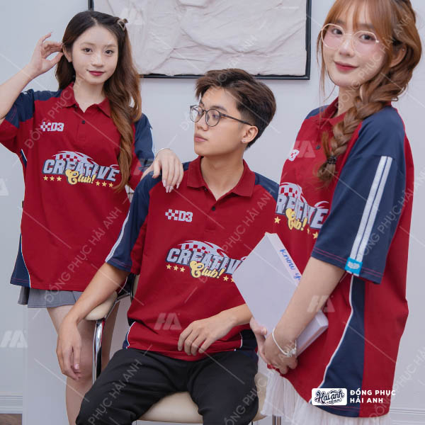 Mẫu Áo Lớp Polo Oversize Unite Màu Đỏ Đô - ảnh 2