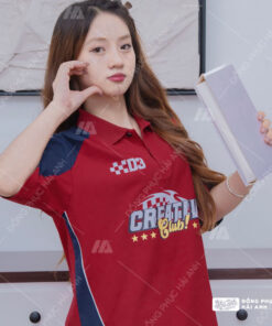 Mẫu Áo Lớp Polo Oversize Unite Màu Đỏ Đô - ảnh 3