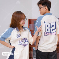 Mẫu Áo Lớp Polo Oversize Unite Màu Kem Cheese