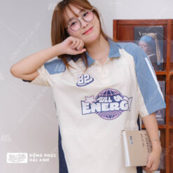 Mẫu Áo Lớp Polo Oversize Unite Màu Kem Cheese - ảnh 2