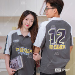 Mẫu Áo Lớp Polo Oversize Unite Màu Xám Chì