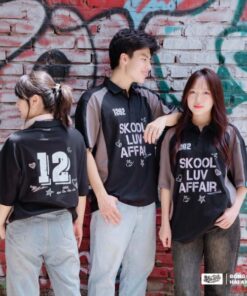 Mẫu Áo Đồng Phục Lớp Polo Oversize Wassup Màu Đen - ảnh 3