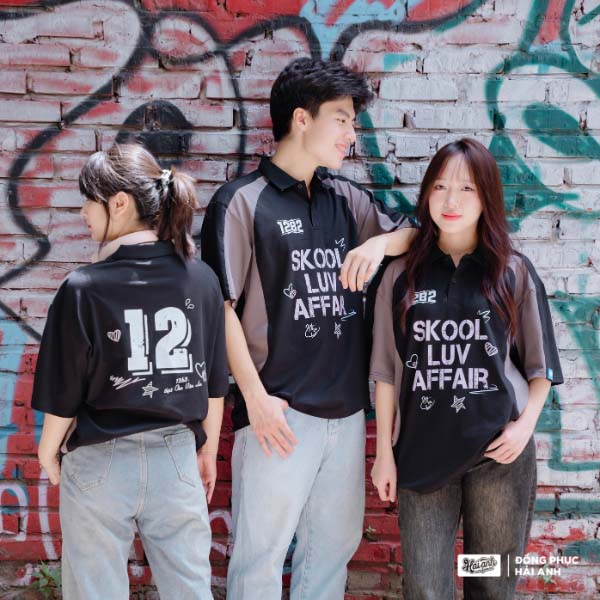 Mẫu Áo Đồng Phục Lớp Polo Oversize Wassup Màu Đen - ảnh 3
