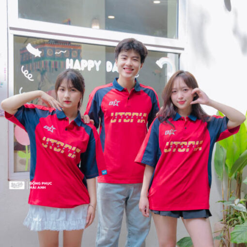 Mẫu Áo Đồng Phục Lớp Polo Oversize Wassup Màu Đỏ Đô - ảnh 2