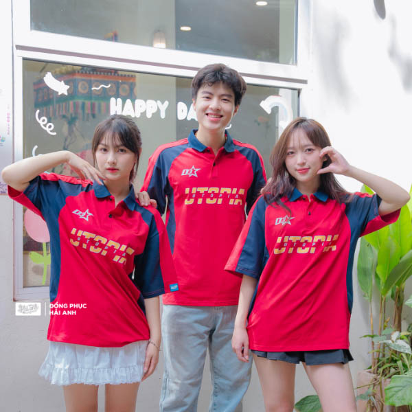 Mẫu Áo Đồng Phục Lớp Polo Oversize Wassup Màu Đỏ Đô - ảnh 2