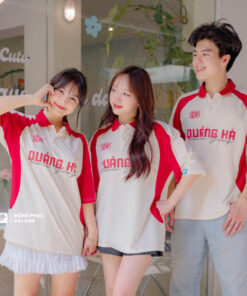 Mẫu Áo Đồng Phục Lớp Polo Oversize Wassup Màu Kem Cheese