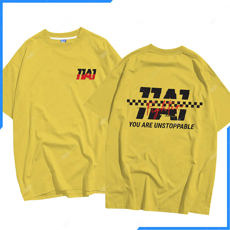 Mẫu Áo Lớp Oversize Cổ Tròn Màu Vàng Cúc 11A1