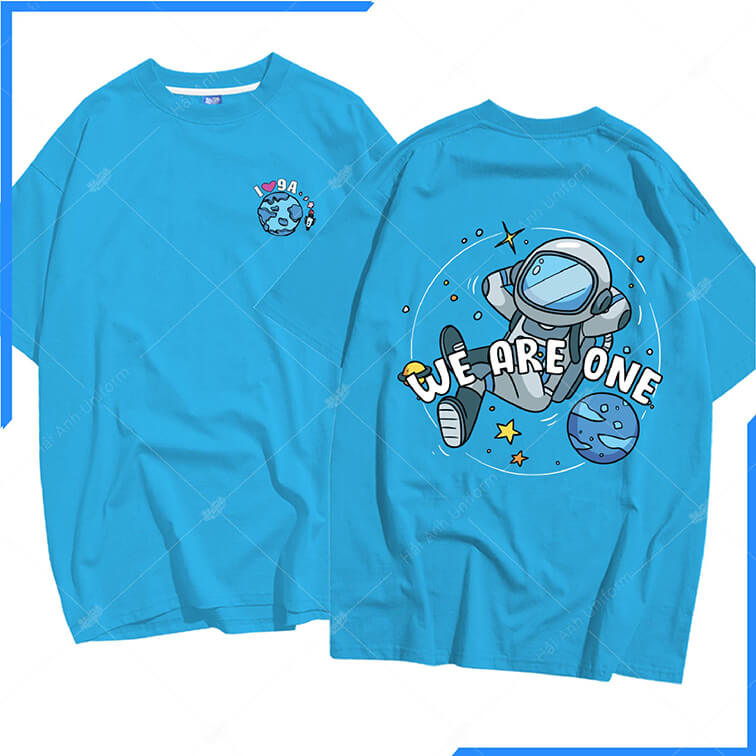 Mẫu Áo Lớp Oversize Cổ Tròn Màu Xanh Da Trời 9A