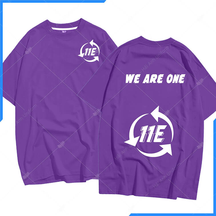Mẫu Áo Lớp Oversize Màu Tím Huế 11E