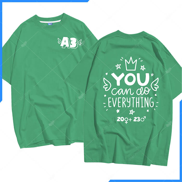 Mẫu Áo Lớp Oversize Màu Xanh Xi Măng A3