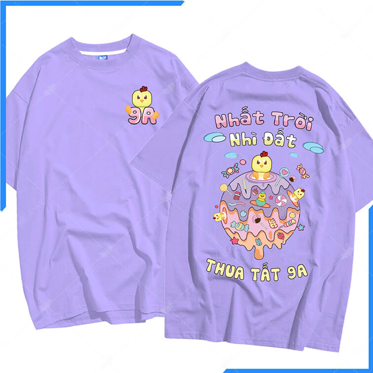 Mẫu Áo Lớp Polo Oversize Màu Tím Thanos