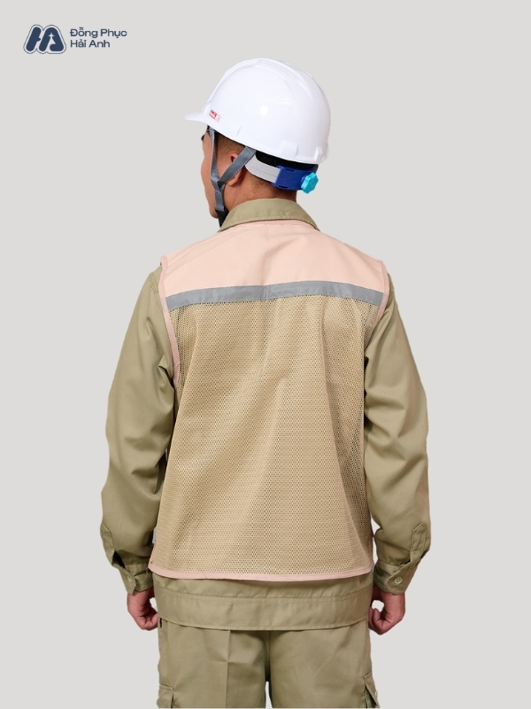 Mẫu Đồng Phục Áo Lưới Bảo Hộ Lao Động Mã 03 Màu Be - ảnh 2
