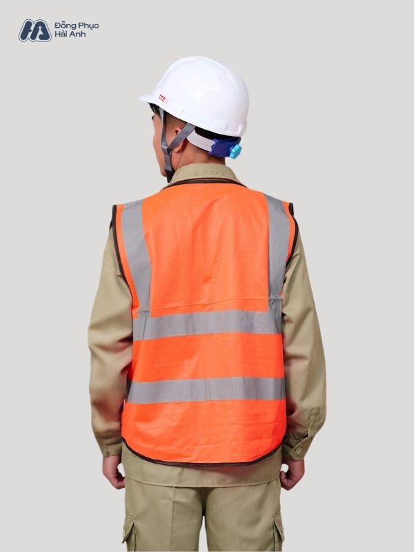 Mẫu Đồng Phục Áo Lưới Bảo Hộ Lao Động Mã 05 Màu Cam - ảnh 3