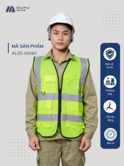 Mẫu Đồng Phục Áo Lưới Bảo Hộ Lao Động Mã 05 Màu Xanh Chuối