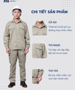 Mẫu Đồng Phục Bảo Hộ Lao Động Vải Kaki Protect 3.1 Mã 13 Màu Xám - ảnh 2