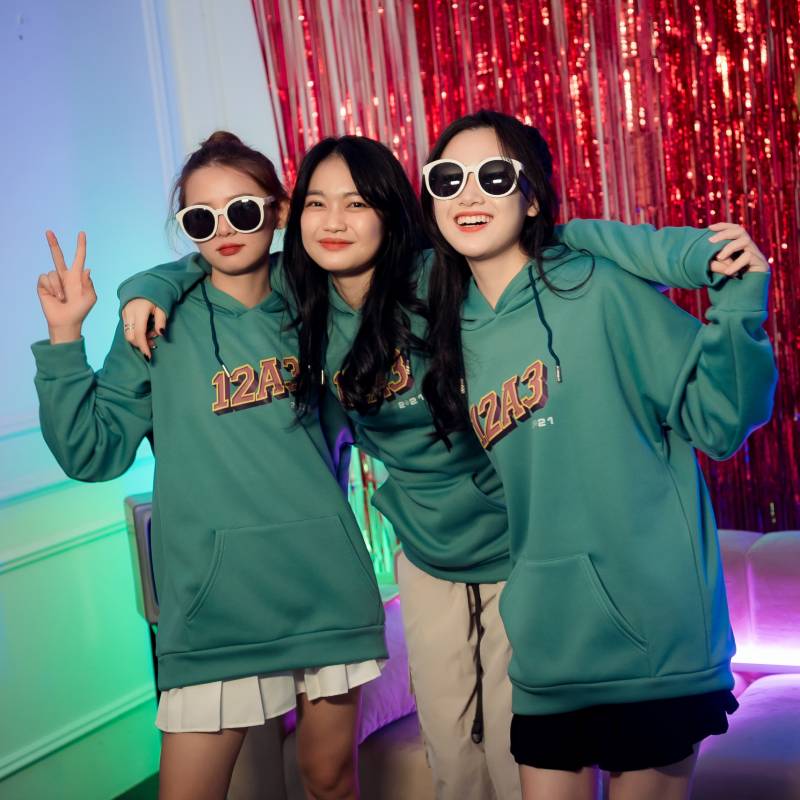 Mẫu Áo Lớp Hoodie Yolo Màu Xanh Mint 12A3 tươi mới 