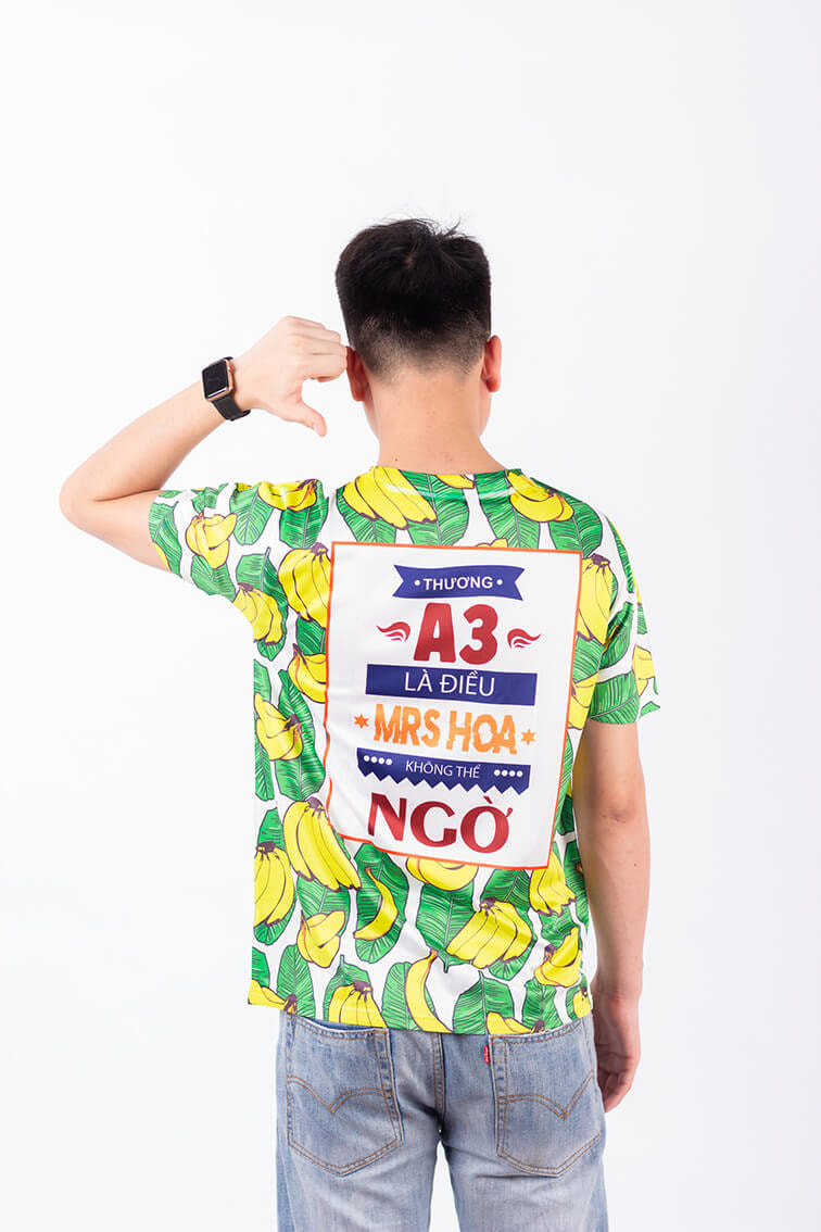 áo lớp 3d màu xanh a3