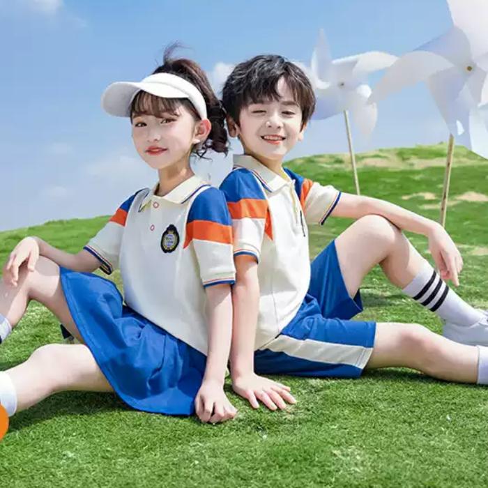 Mẫu áo đồng phục học sinh cấp 1 có cổ màu trắng - ảnh 2