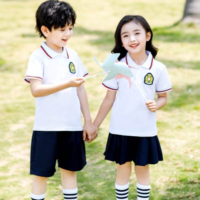 Mẫu áo đồng phục học sinh tiểu học màu trắng