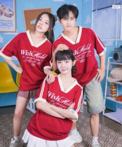 Áo Lớp Oversize Cổ Tim Starling Màu Đỏ Đô - ảnh 3