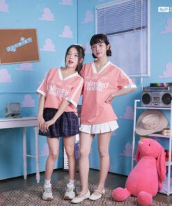 Áo Lớp Oversize Cổ Tim Starling Màu Lòng Tôm