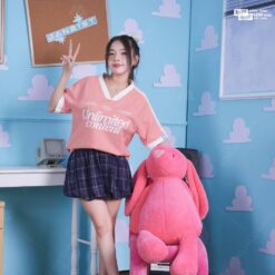 Áo Lớp Oversize Cổ Tim Starling Màu Lòng Tôm - ảnh 4