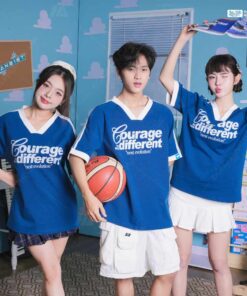 Áo Lớp Oversize Cổ Tim Starling Màu Xanh Coban - ảnh 2