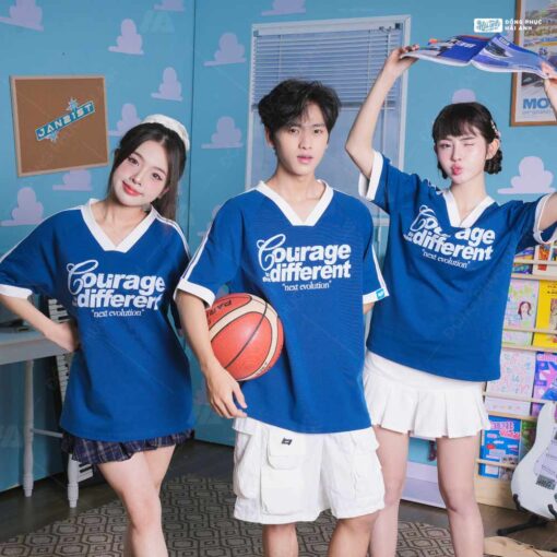 Áo Lớp Oversize Cổ Tim Starling Màu Xanh Coban - ảnh 2