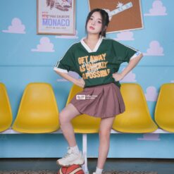 Áo Lớp Oversize Cổ Tim Starling Màu Xanh Iris - ảnh 4