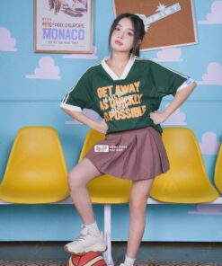 Áo Lớp Oversize Cổ Tim Starling Màu Xanh Iris - ảnh 4