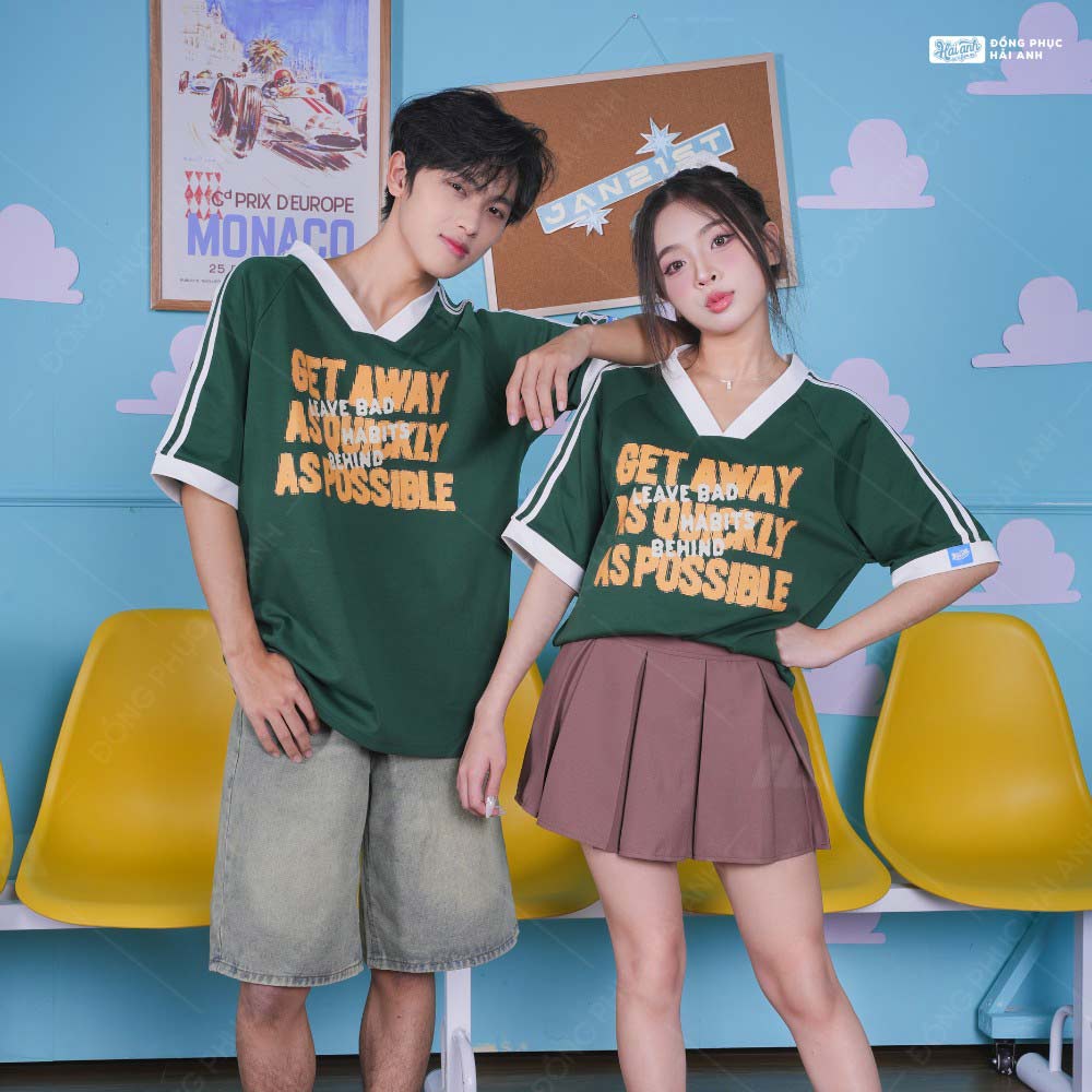 Áo Lớp Oversize Cổ Tim Starling Màu Xanh Iris - ảnh 3