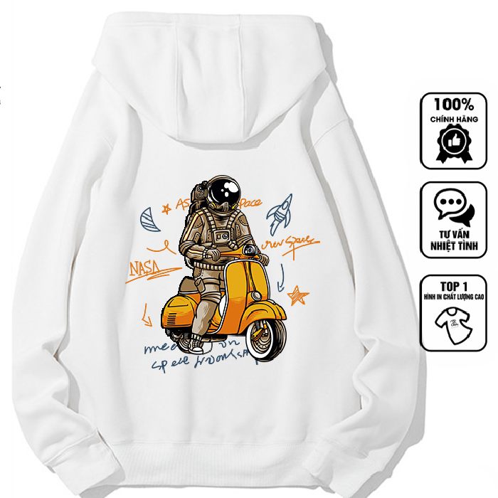 Áo hoodie phi hành gia thiết kế oversize dành cho cả nam và nữ - ảnh 3