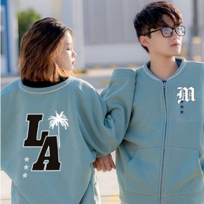 Áo khoác bomber unisex màu xanh phong cách thời trang cá tính