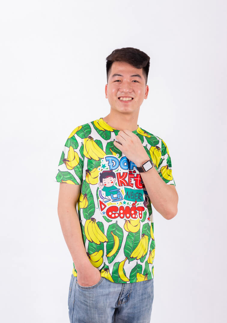 Áo Lớp 3D Hoa Quả Màu Xanh Đẹp A3