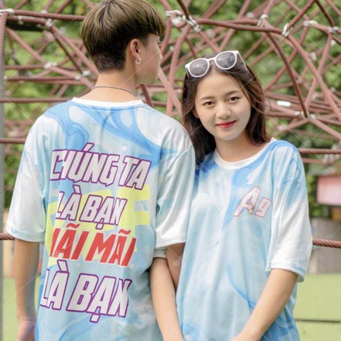 Mẫu Áo Lớp 3D Màu Xanh Dương Chúng Ta Là Bạn Mãi Mãi Là Bạn - ảnh 2