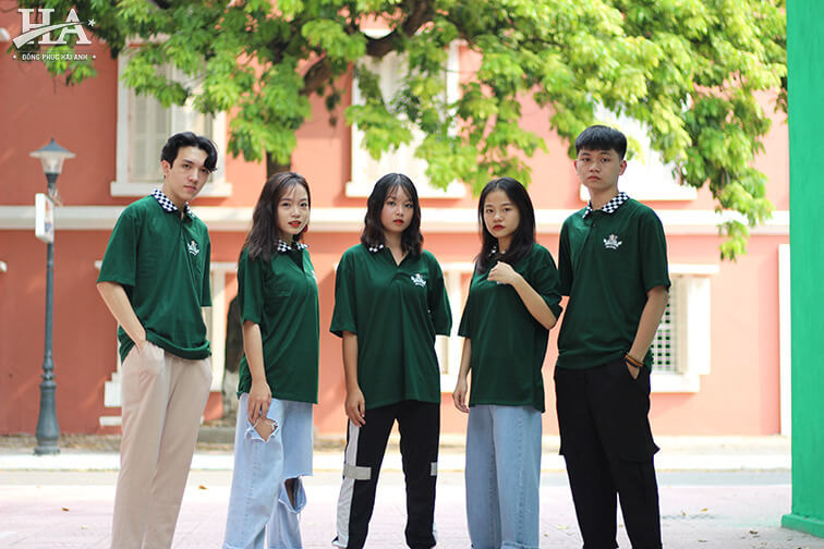 Áo Lớp Phản Quang Cổ Caro Màu Rêu Lớp 12H - ảnh 3
