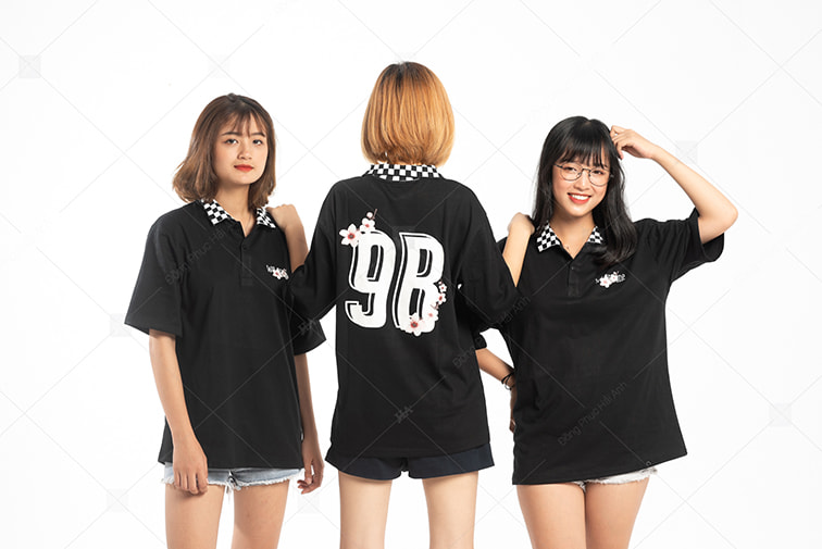 Áo lớp caro màu đen lớp 9B