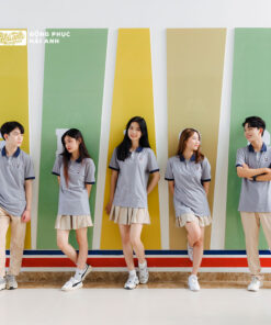 Mẫu Áo Đồng Phục Lớp Polo Besties Màu Xám
