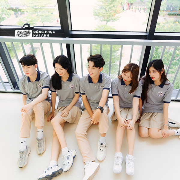 Áo lớp có cổ Besties màu xám - Hình 2