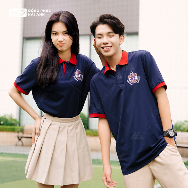 Áo lớp có cổ Besties xanh đen đỏ đô- Hình 5
