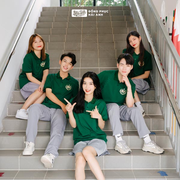 Mẫu Áo Đồng Phục Lớp Polo Besties Màu Xanh Iris - ảnh 3