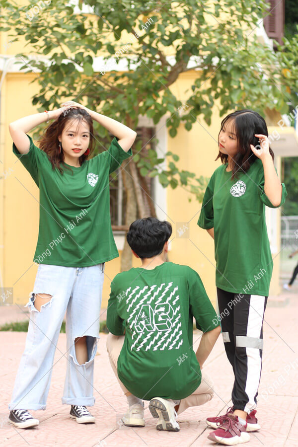 Áo Lớp Phản Quang Cổ Tròn Màu Rêu Lớp 10A2