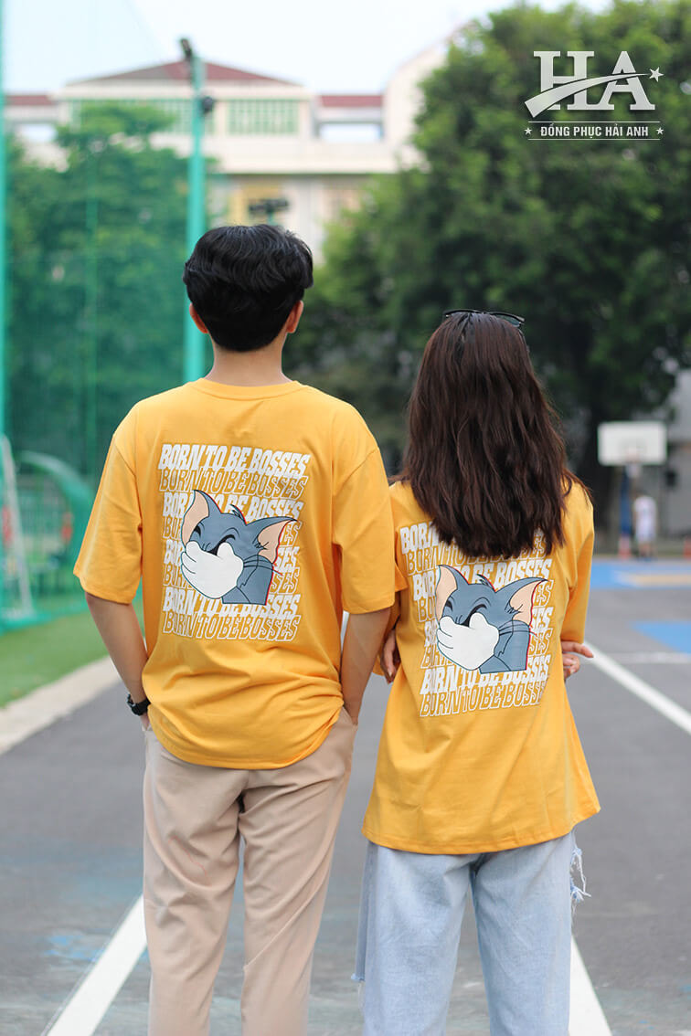Mẫu Áo Lớp Oversize Cổ Tròn Màu Vàng Bò 10A6 - ảnh 2