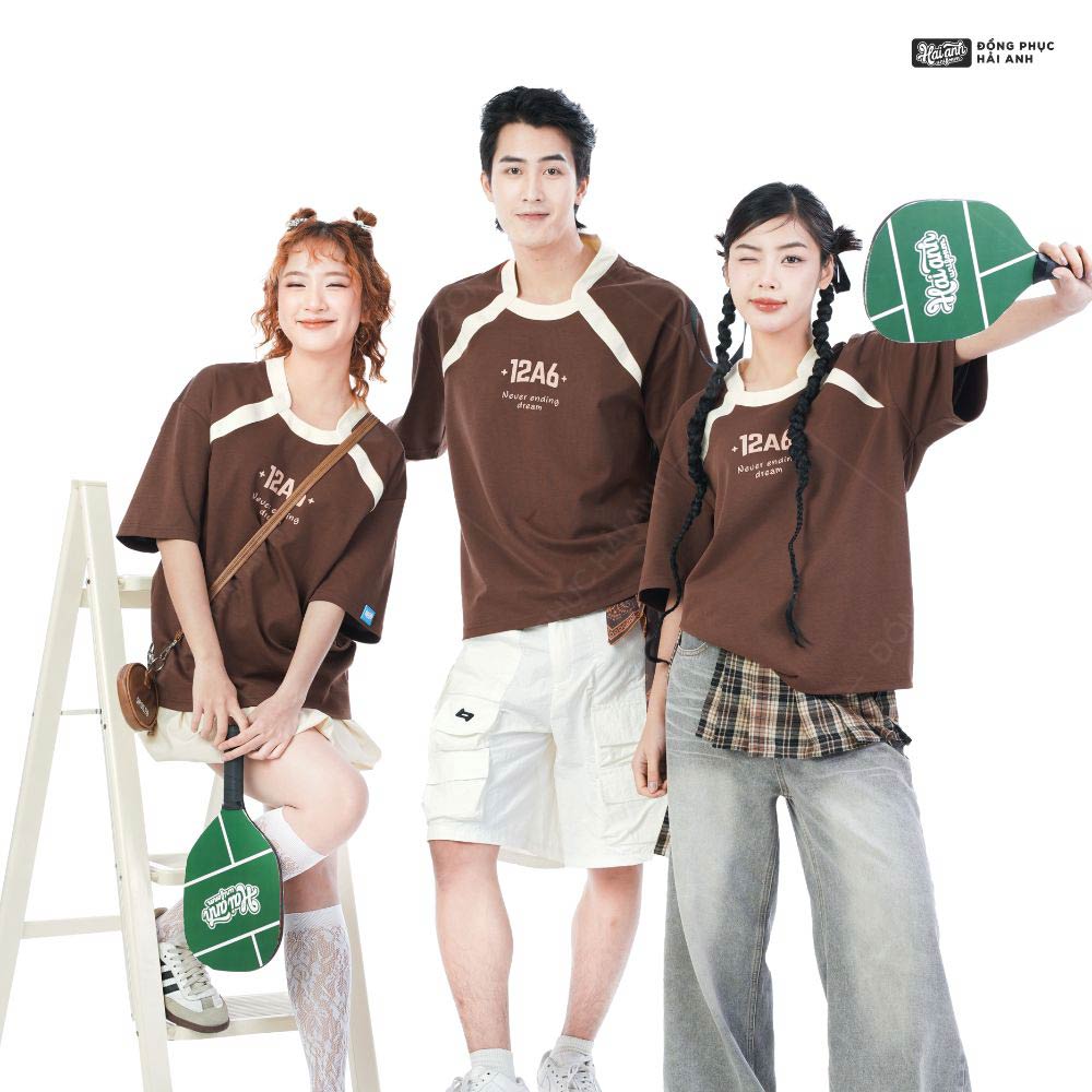 Mẫu Áo Lớp Cổ Tròn Oversize Starlight Màu Nâu Choco - ảnh 2