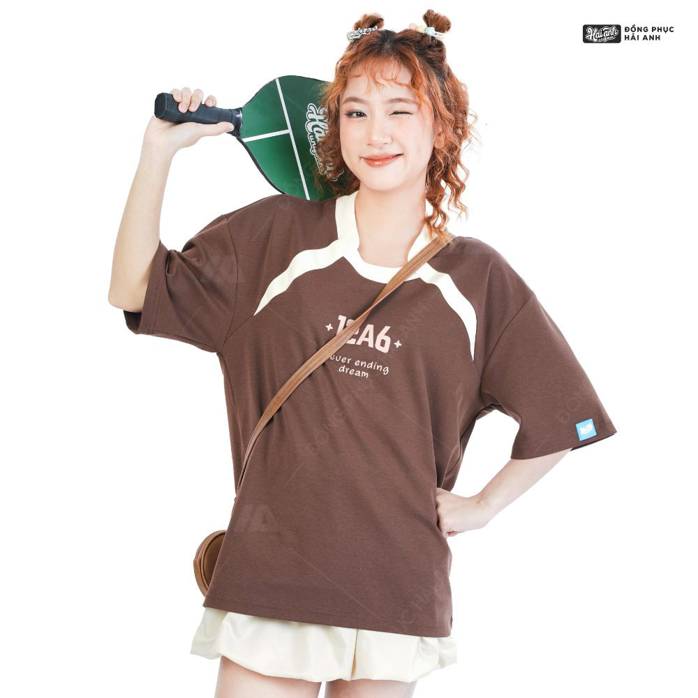 Mẫu Áo Lớp Cổ Tròn Oversize Starlight Màu Nâu Choco - ảnh 4