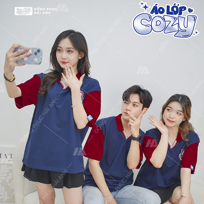 Mẫu áo lớp Cozy Oversize phối tay thuộc BST Cozy