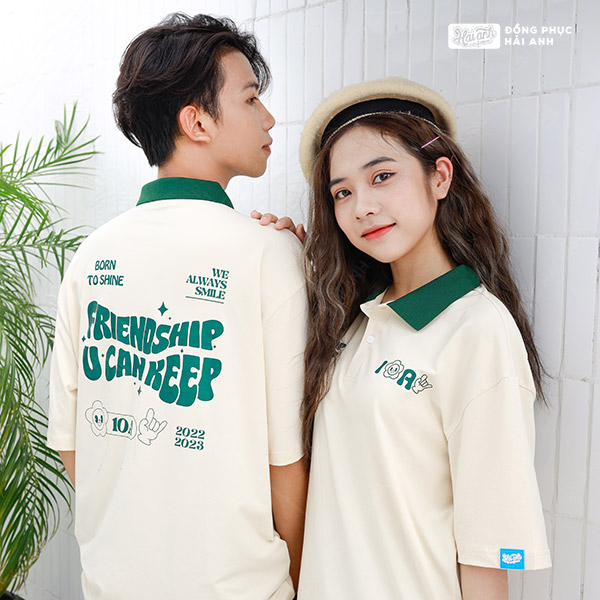 Mẫu Áo Đồng Phục Lớp Good Vibes Màu Kem Cheese - ảnh 2