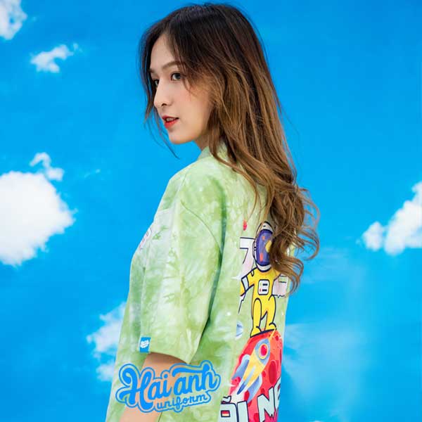 Mẫu áo lớp Polo Oversize Hippie Matcha - ảnh 4