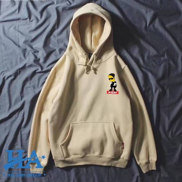 Mẫu áo Hoodie màu be dễ thương, cute đầy đáng yêu