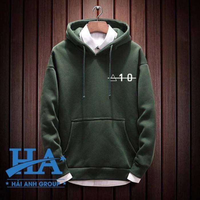 Mẫu áo lớp hoodie màu xanh quân đội